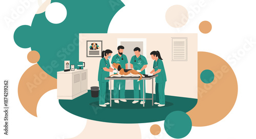 Medical Team Performing Surgery in Operating Room.