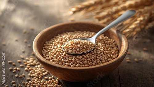 Close-up of rye grain in a ...