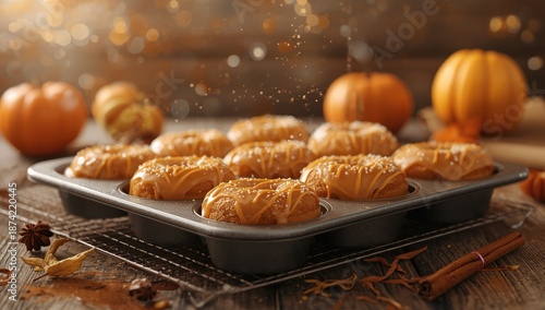 Homemade pumpkin donuts in ...