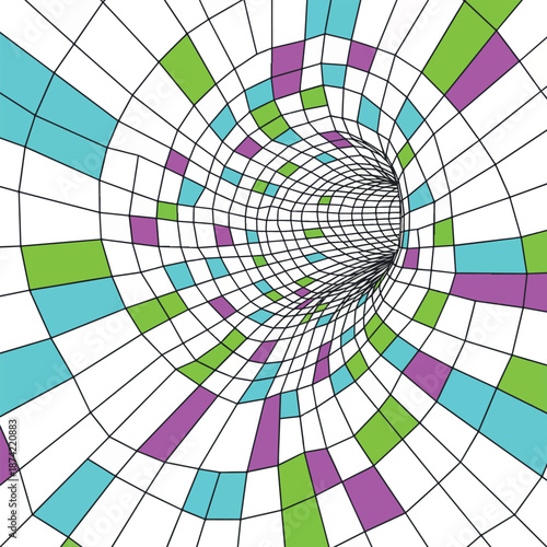 Colorful Geometric Tunnel Illusion