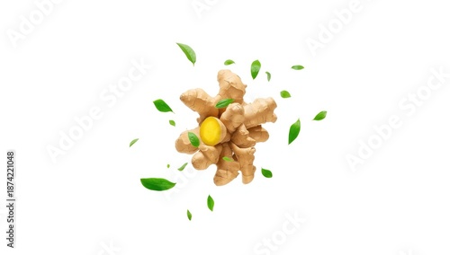 Flying ginger root with sli...
