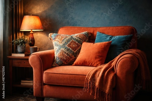 Warm inviting orange armcha...