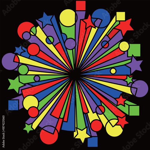 Colorful Geometric Explosion