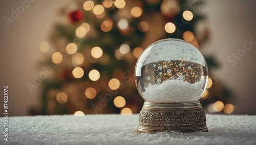 Snow globe set in a festive...