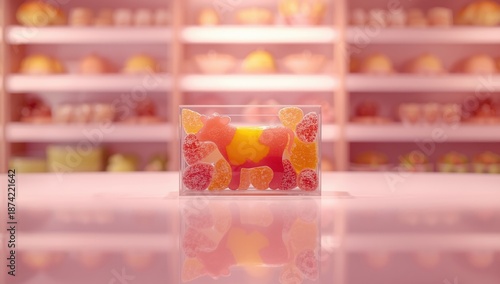 Jelly candy in bright yello...