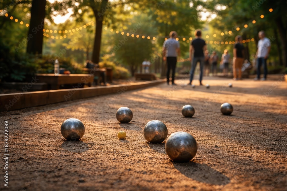 Obraz premium Playground with petanque balls emphasizing outdoor leisure activity