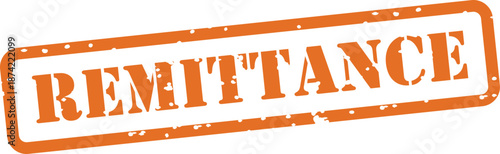 range remittance stamp with distressed texture on transparent background
