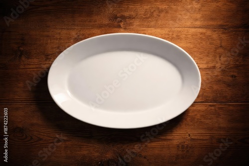 Clean oval plate resting on...
