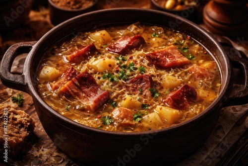 Robust sauerkraut soup with...