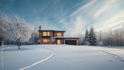 Winter scene featuring a bi...