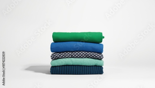 Pile of garments on a white...