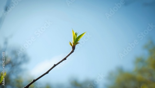 Springtime green bud on a b...