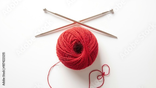 Ball of yarn and knitting n...