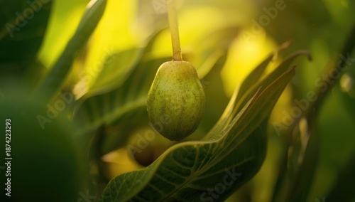 Begonia fruit with green, astringent qualities, used as botanical material in plant studies