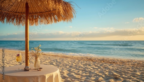 Beachside outdoor dining sc...