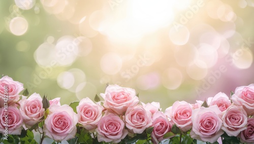 Pink rose border designed a...