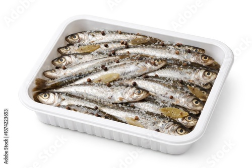 White plastic box with salt...