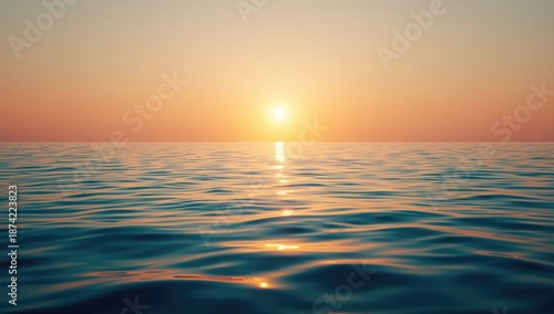 Sunset over the ocean with ...