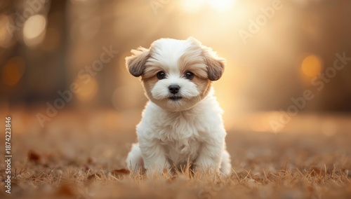 Small Bichon Maltez dog wit...