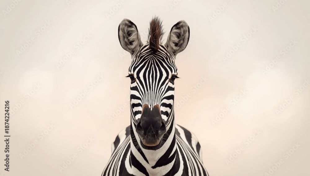 Fototapeta premium Stylized zebra head graphic in vector format suitable for fashion design or textile prints