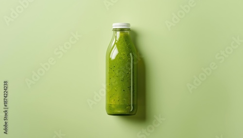 Vibrant green smoothie in a...