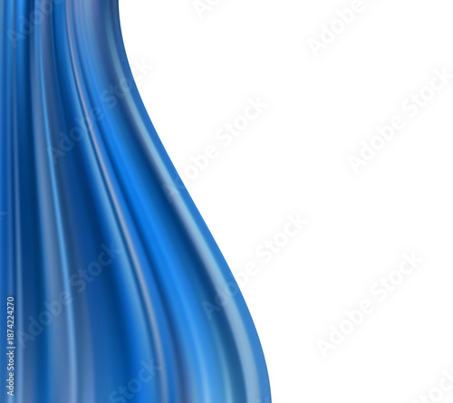 Blue theatrical curtain background with elegant drapery folds, classic stage backdrop for cinema, opera and theater performances, vector illustration for events, shows, posters and decor