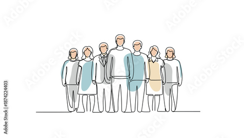 Minimalist continuous line family group - stylish and modern design