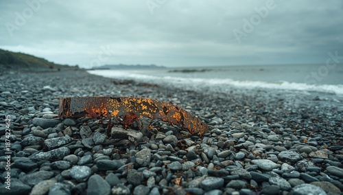Corroded metal fragment res...