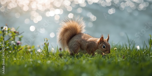 Squirrel gathering food in ...