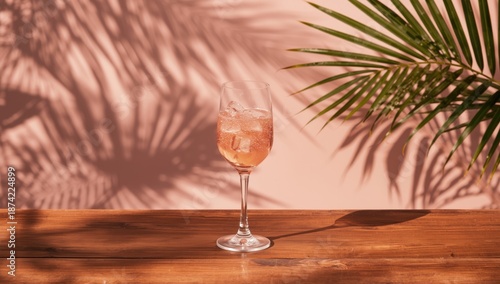 Pink champagne cocktail in ...