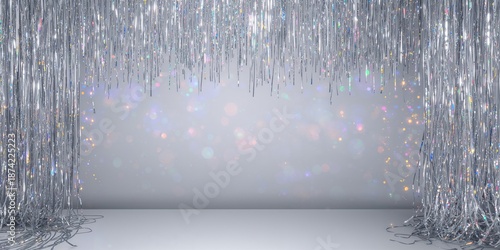 Silver holographic tinsel l...