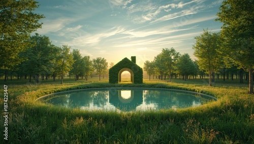Lush woodland surrounding a...