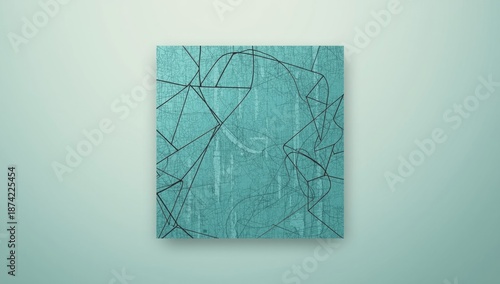 Cork cyan tile featuring an...