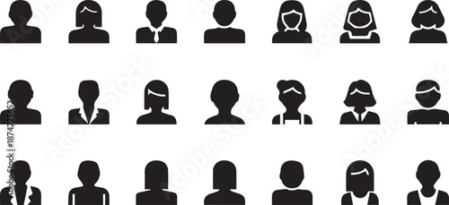 Minimalist User Profile Silhouette Avatars for Business Web Interface