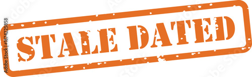 Stale dated orange grunge stamp