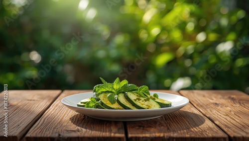 Fresh zucchini rounds with ...