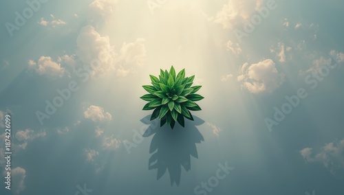 Aerial shot of a plant with...