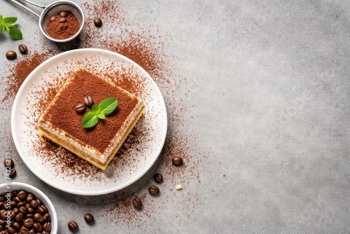 Top down plate of tiramisu ...