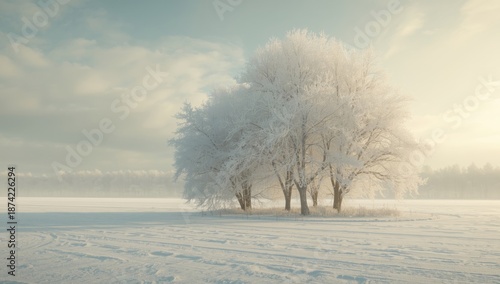 Snow-covered trees in Korea...