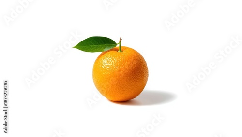 Bright orange fruit with gr...