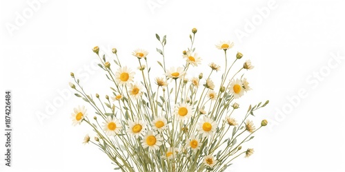 Watercolor yellow wildflowe...