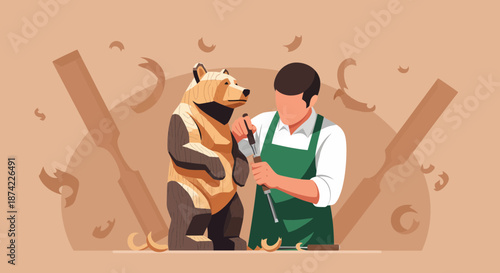 Veterinarian Examining A Bear In Clinic.