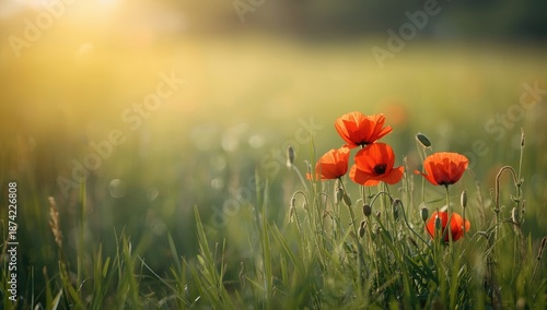 Poppy flower growing in the...