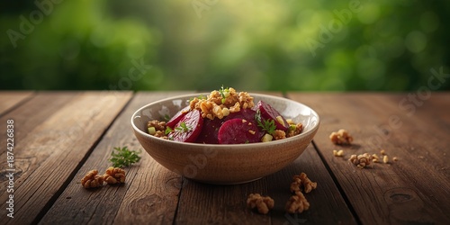 Beetroot and walnut salad, ...