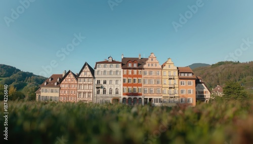 Vibrant facades in Zug vill...