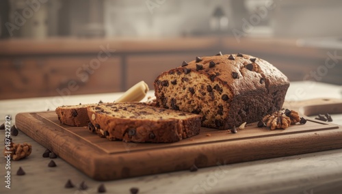 Banana bread with chocolate...