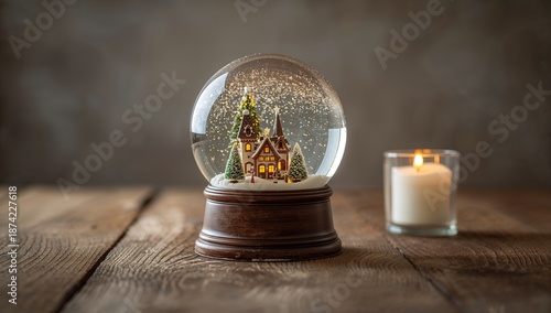 Glass snow globe featuring ...