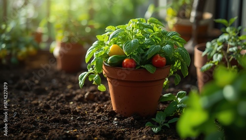 Home garden vegetables in a...