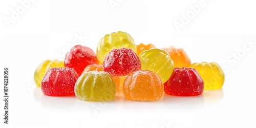 Close-up of red, green, yel...