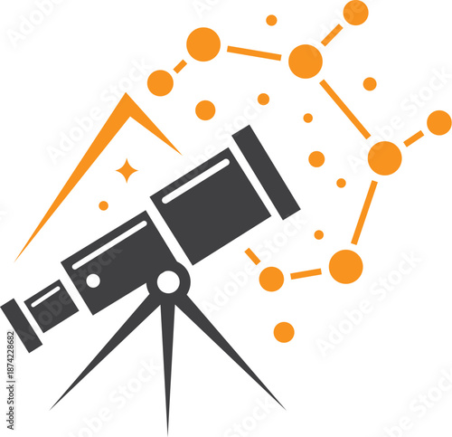 Telescope Space Research Logo Design Science Vector